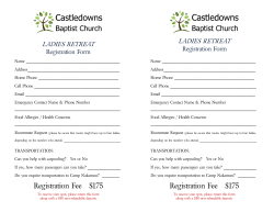 Retreat Registration Form 2017