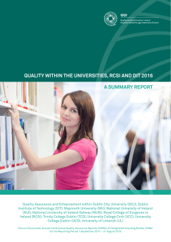 Quality within the Universities, RCSI and DIT 2016
