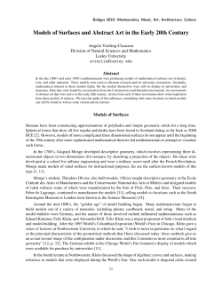 Models of Surfaces and Abstract Art in the Early 20th Century