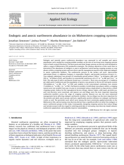 Endogeic and anecic earthworm abundance in six Midwestern