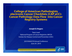 College of American Pathologists electronic Cancer