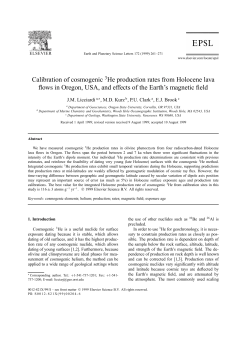 Calibration of cosmogenic 3He production rates from Holocene lava