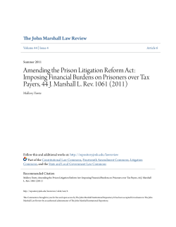 Amending the Prison Litigation Reform Act: Imposing Financial