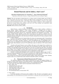 Dental Fluorosis and its Indices, what`s new?