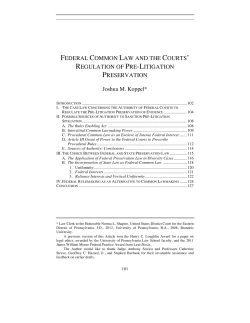 FEDERAL COMMON LAW AND THE COURTS` REGULATION OF