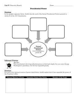 Formal Presidential Powers