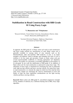 Stabilization in Road Construction with RBI Grade 81 Using Fuzzy
