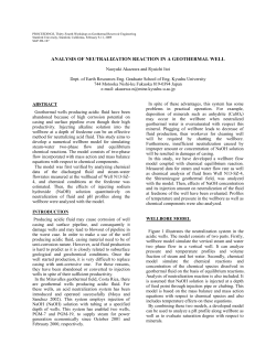 Analysis of Neutralization Reaction in a Geothermal Well