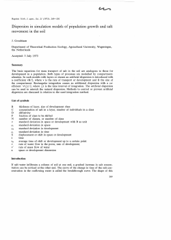Dispersion in simulation models of population growth and salt