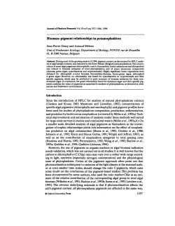 Biomass-pigment relationships in potamoplankton