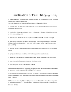 ! Purification!of!Cas9::NLSSV40::His6!