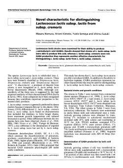 Novel characteristic for distinguishing Lactococcus lactis subsp