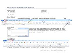 Introduction to Microsoft Word 2010, part 2 Home Ribbon Insert