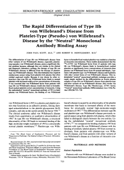The Rapid Differentiation of Type lib von Willebrand`s Disease from