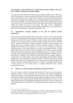 1 The Dynamics of the South Korea&mdash;United States Security Alliance