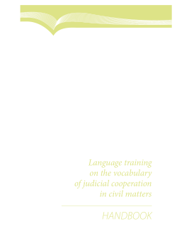 HANDBOOK Language training on the vocabulary of judicial