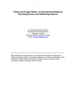 Failed and Fragile States - Canadian Political Science Association