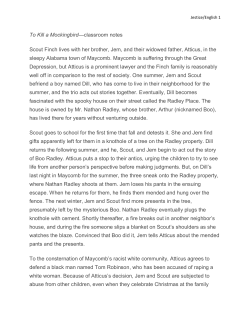 To Kill a Mockingbird classroom notes - Lewis
