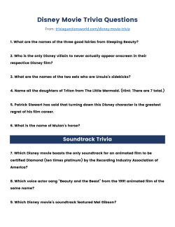 Disney Movie Trivia Questions