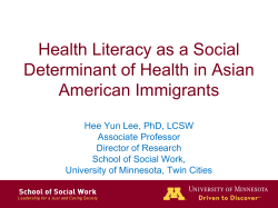 Health Literacy as a Social Determinant of Health in Asian American