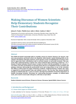 Making Dioramas of Women Scientists Help Elementary Students