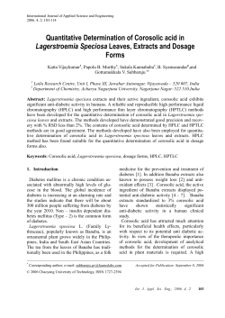 Quantitative Determination of Corosolic acid in Lagerstroemia