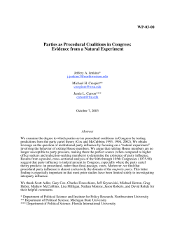Parties as Procedural Coalitions in Congress: Evidence from a