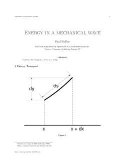 Energy in a mechanical wave