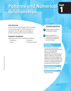 Patterns and Numerical Relationships