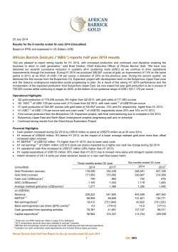 acacia interim results - Dar es Salaam Stock Exchange PLC