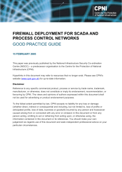 Good practice guide on firewall deployment for SCADA and process