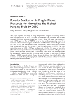 Poverty Eradication in Fragile Places - Stability: International Journal