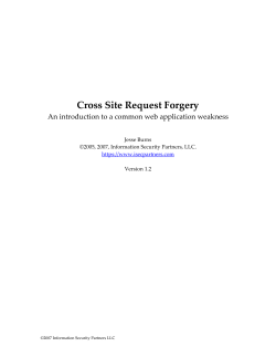Cross Site Request Forgery: An introduction to a common web