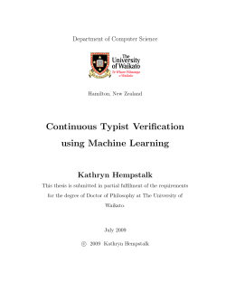 Continuous Typist Verification using Machine Learning