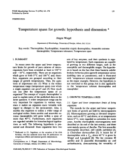 Temperature spans for growth: Hypothesis and discussion*