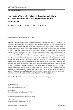 Hot Spots of Juvenile Crime: A Longitudinal Study of Arrest