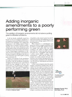 Adding inorganic amendments to a poorly performing green