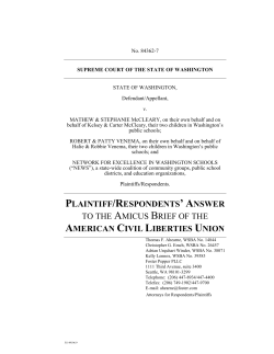 Answer to Amicus Brief of ACLU - Network for Excellence in