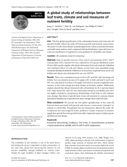 A global study of relationships between leaf traits, climate and soil