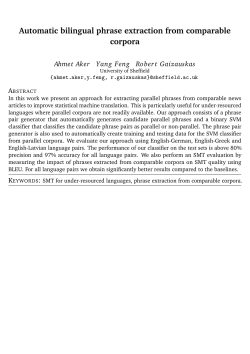 Automatic bilingual phrase extraction from comparable corpora