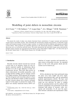 Modelling of point defects in monoclinic zirconia