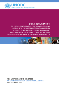 Doha Declaration - United Nations Office on Drugs and Crime