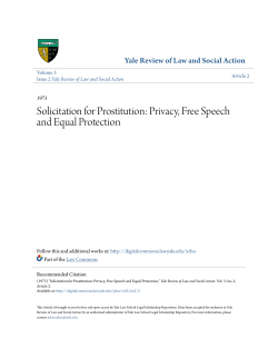 Solicitation for Prostitution: Privacy, Free Speech and Equal Protection