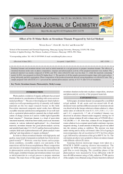 Effect of Sr-Ti Molar Ratio on Strontium Titanate Prepared by Sol