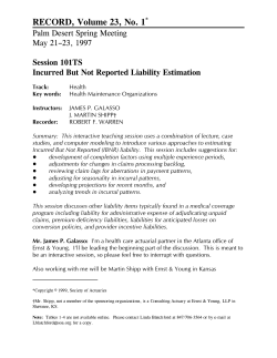 Incurred But Not Reported Liability Estimation