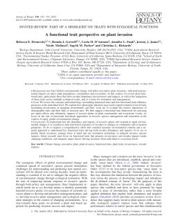 A functional trait perspective on plant invasion