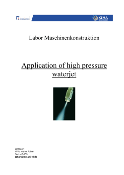 Application of high pressure waterjet