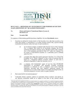 RULE 2A51-1 -- DEFINITION OF &ldquo;INVESTMENTS&rdquo; FOR PURPOSES