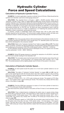 Hydraulic Cylinder Force and Speed Calculations