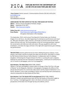 Press Contact - Portland Institute for Contemporary Art